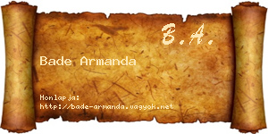 Bade Armanda névjegykártya